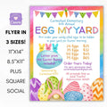 Easter egg my yard fundraiser event flyer